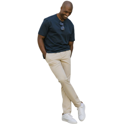 Man in olive tee with white background |Color:Olive