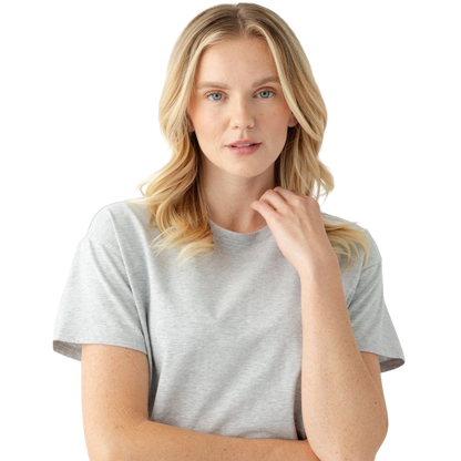 Woman wearing black tee with white background |Color:Jet Black