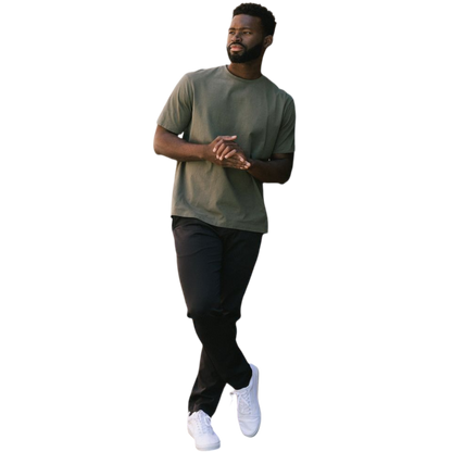 Man in olive tee with white background |Color:Olive