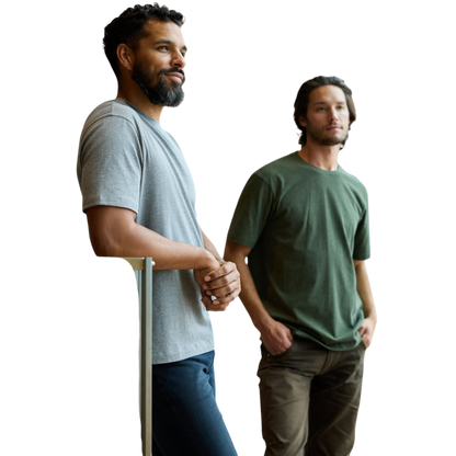 Man in olive tee with white background |Color:Olive