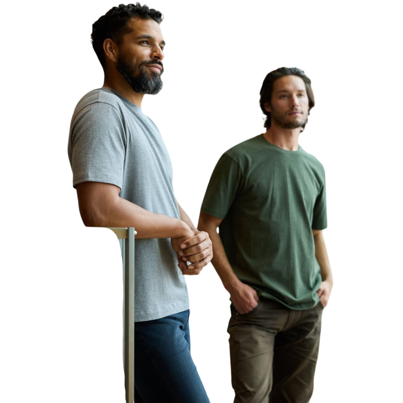 Man in olive tee with white background |Color:Olive