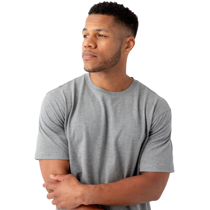Man in olive tee with white background |Color:Olive