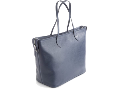 Pebbled Grain Wide Tote Bag with Wristlet