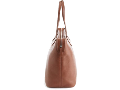 Pebbled Grain Wide Tote Bag with Wristlet