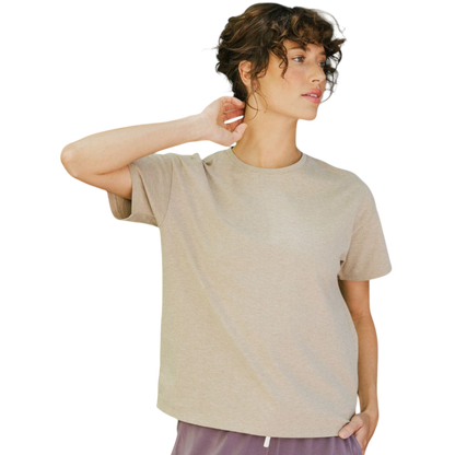 Woman wearing black tee with white background |Color:Jet Black