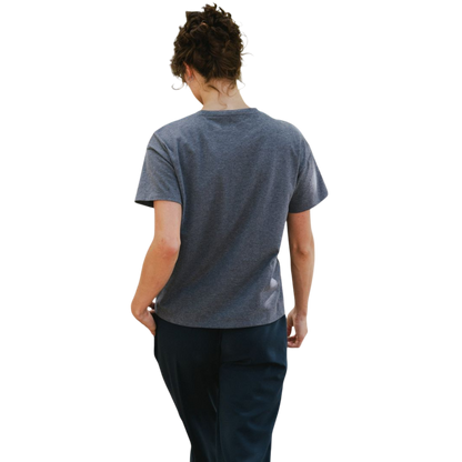 Woman wearing black tee with white background |Color:Jet Black