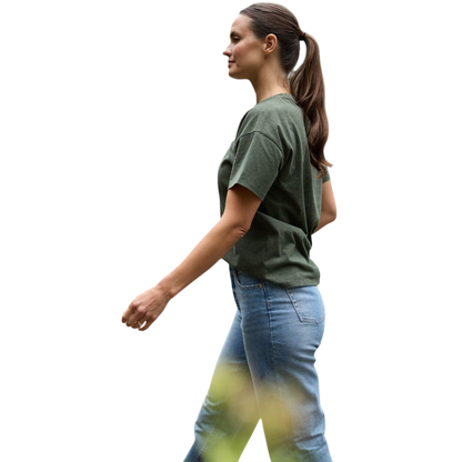 Woman wearing black tee with white background |Color:Jet Black