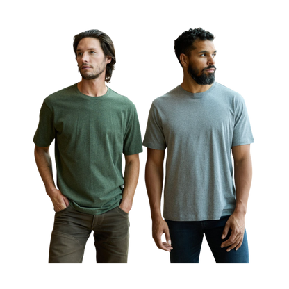 Man in olive tee with white background |Color:Olive