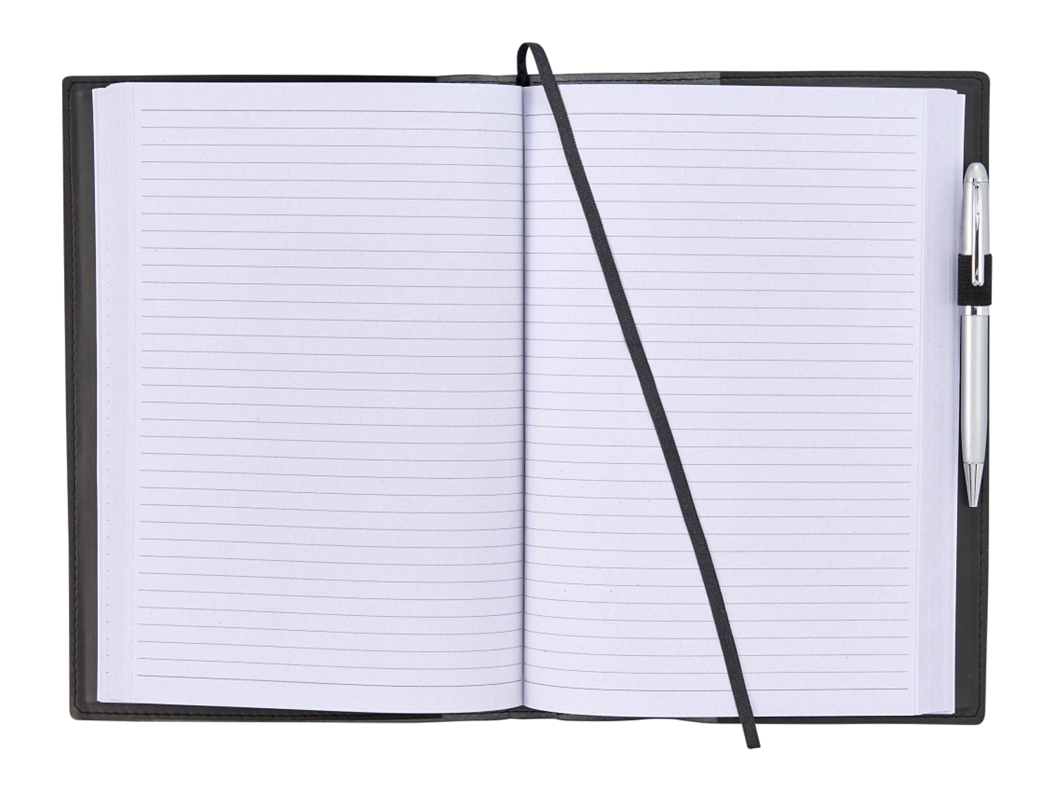 7” x 10” Mela Apple Leather Refillable Journal - Black - Refillable Journals