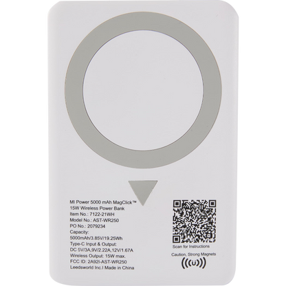 MI Power 5000 mAh MagClick™ 15W Wireless Power Bank