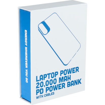 Laptop Power 20,000 mAh PD Power Bank with Integrated Cables