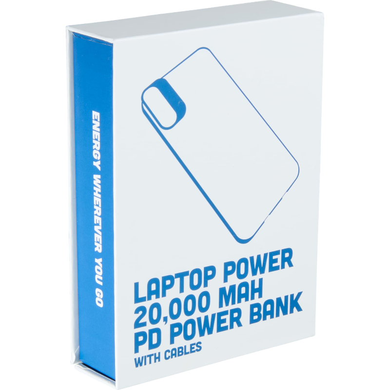 Laptop Power 20,000 mAh PD Power Bank with Integrated Cables