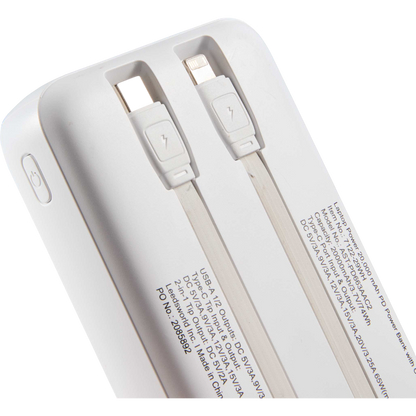 Laptop Power 20,000 mAh PD Power Bank with Integrated Cables