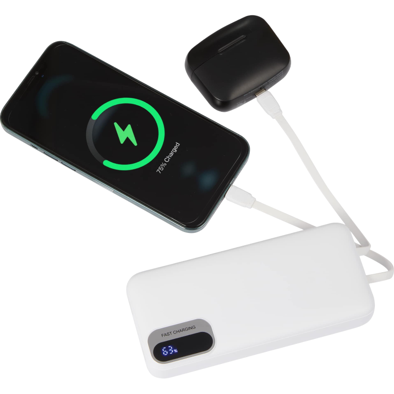 Laptop Power 20,000 mAh PD Power Bank with Integrated Cables