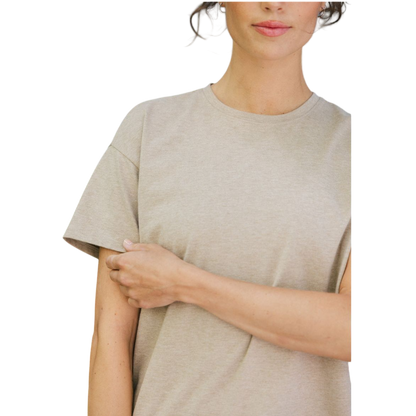 Woman wearing black tee with white background |Color:Jet Black