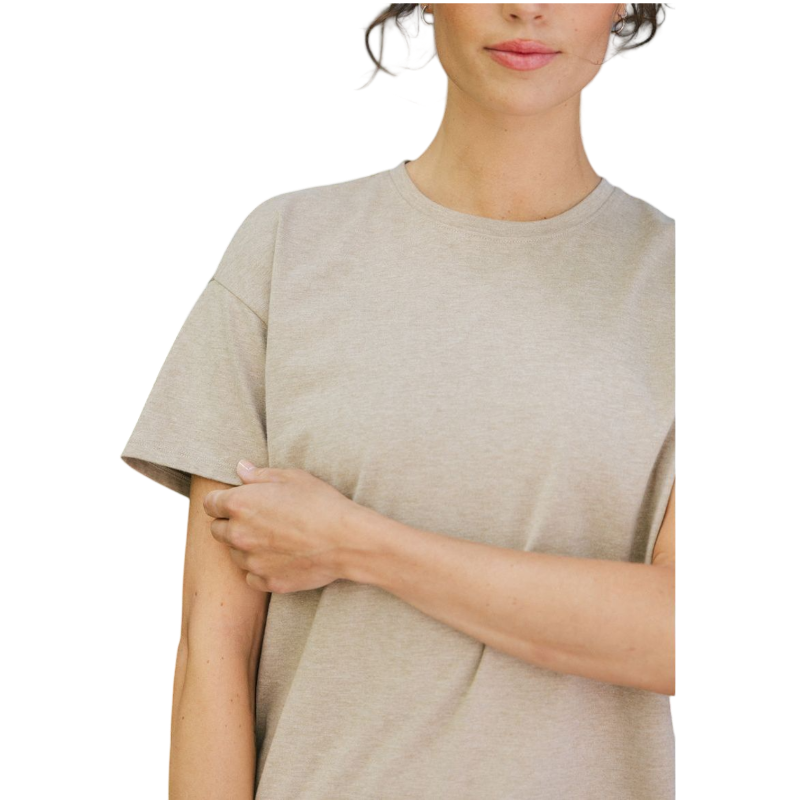 Woman wearing black tee with white background |Color:Jet Black