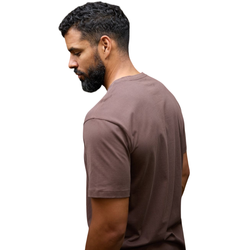 Man in olive tee with white background |Color:Olive
