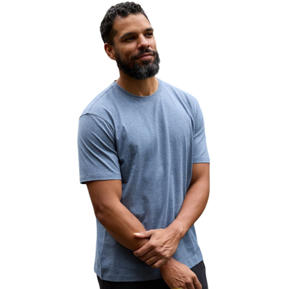 Man in olive tee with white background |Color:Olive