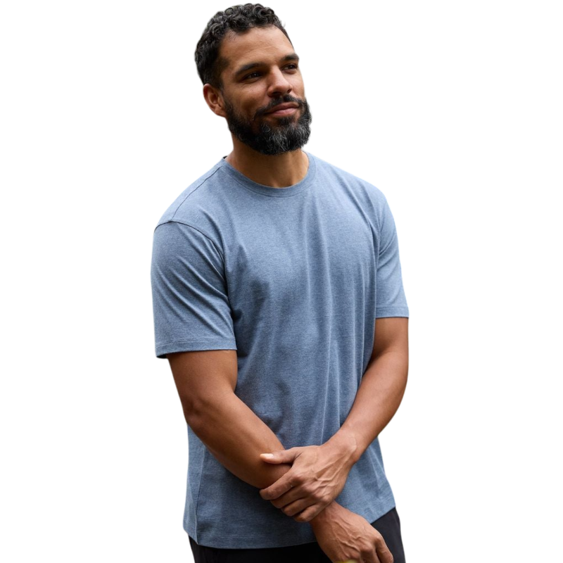 Man in olive tee with white background |Color:Olive