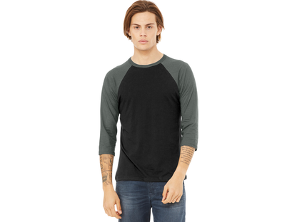 BELLA+CANVAS ® Unisex 3/4-Sleeve Baseball Tee