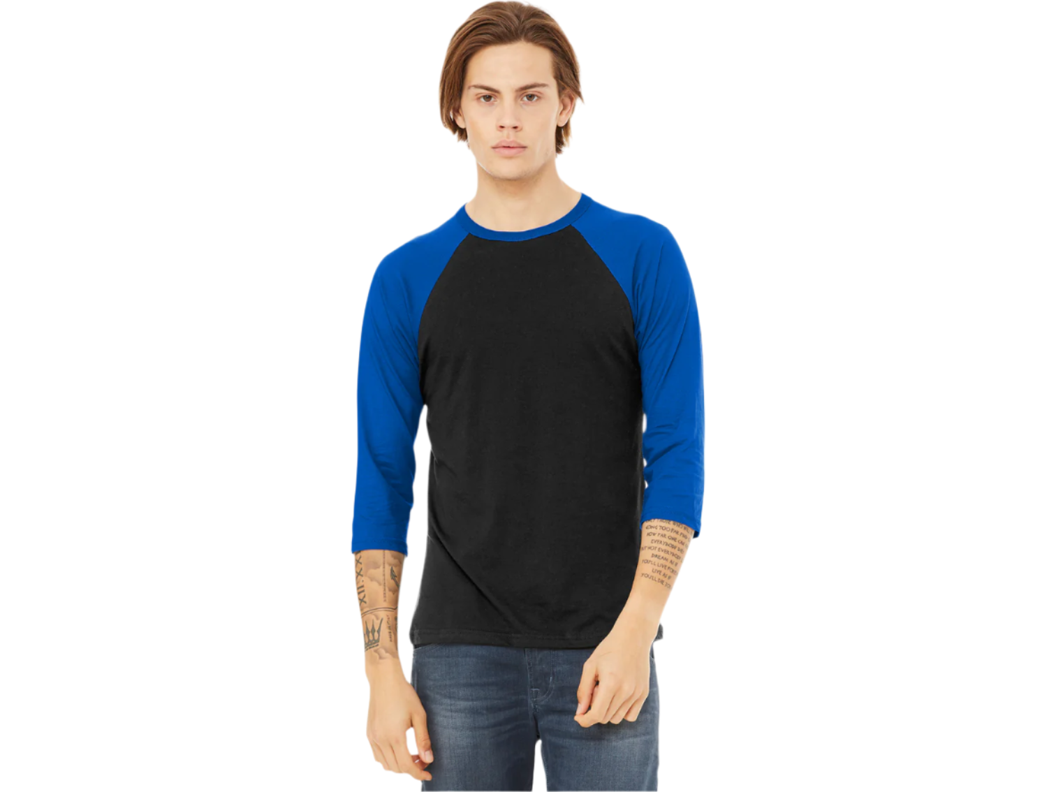 BELLA+CANVAS ® Unisex 3/4-Sleeve Baseball Tee