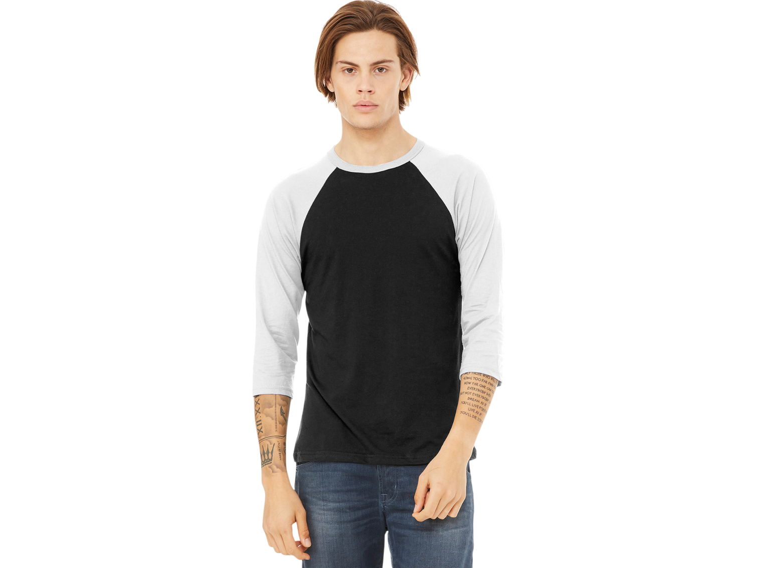 BELLA+CANVAS ® Unisex 3/4-Sleeve Baseball Tee