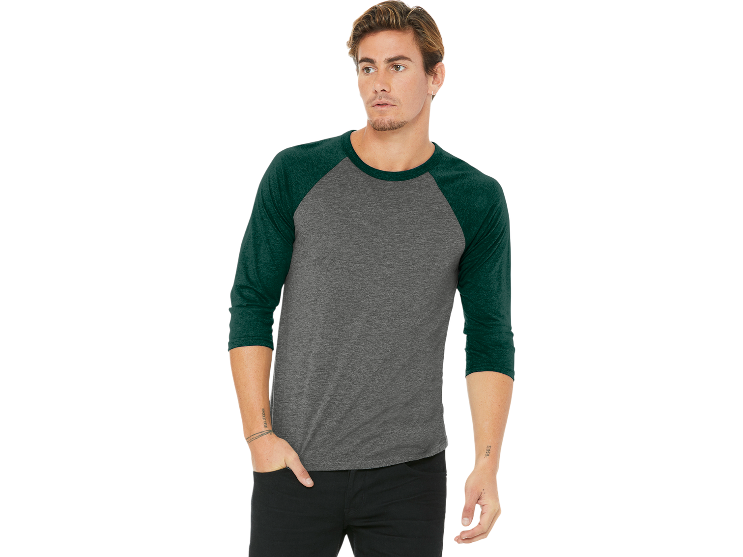 BELLA+CANVAS ® Unisex 3/4-Sleeve Baseball Tee
