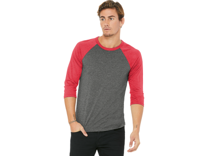 BELLA+CANVAS ® Unisex 3/4-Sleeve Baseball Tee
