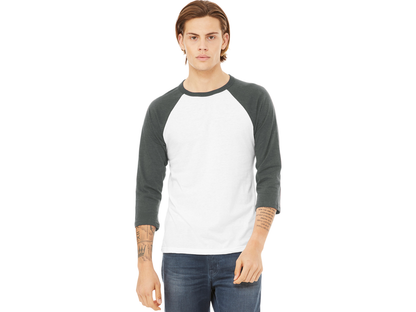 BELLA+CANVAS ® Unisex 3/4-Sleeve Baseball Tee