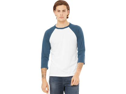 BELLA+CANVAS ® Unisex 3/4-Sleeve Baseball Tee