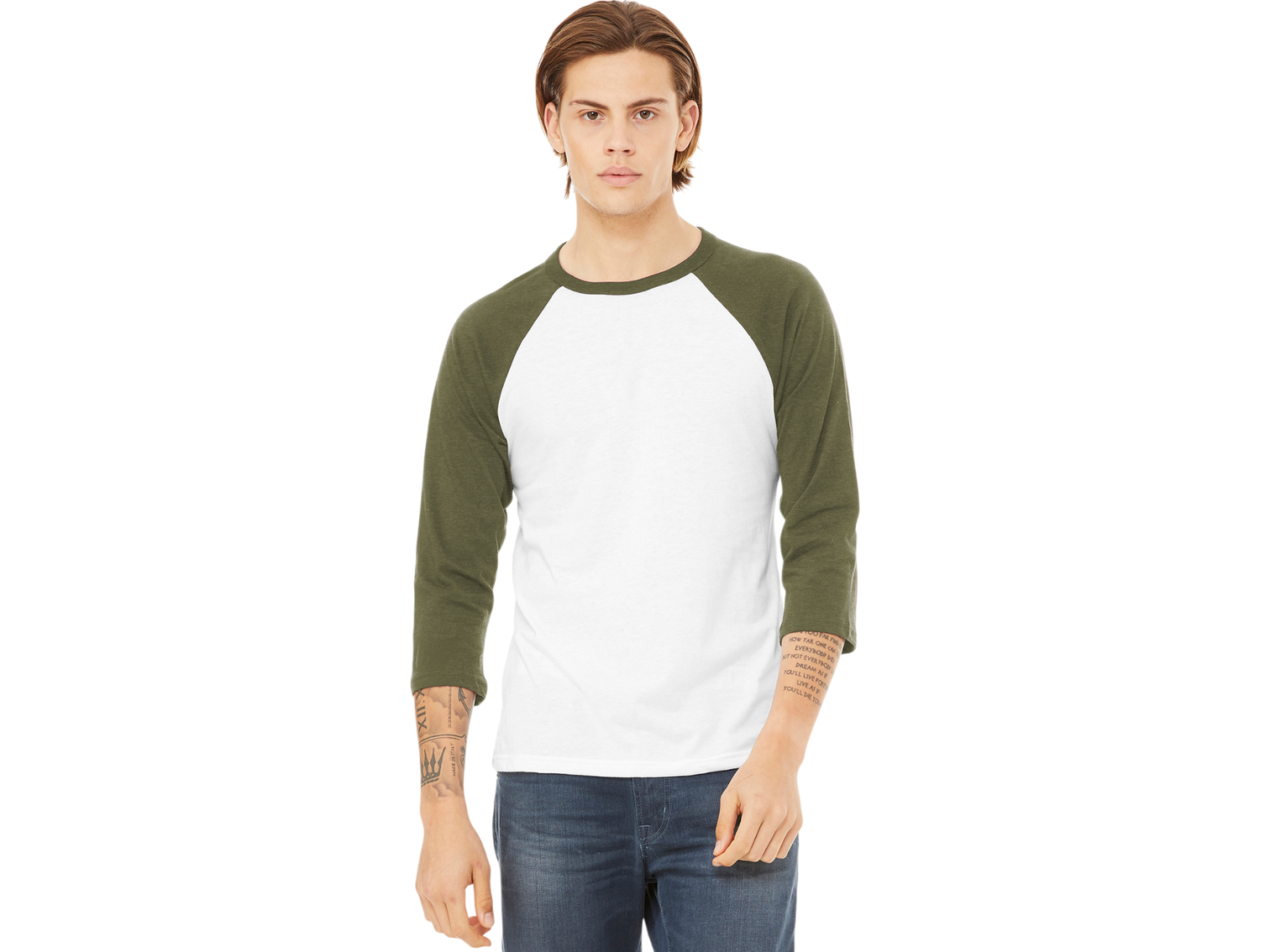 BELLA+CANVAS ® Unisex 3/4-Sleeve Baseball Tee