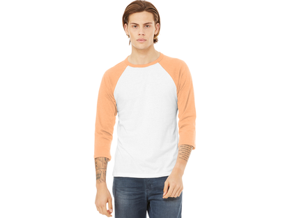 BELLA+CANVAS ® Unisex 3/4-Sleeve Baseball Tee