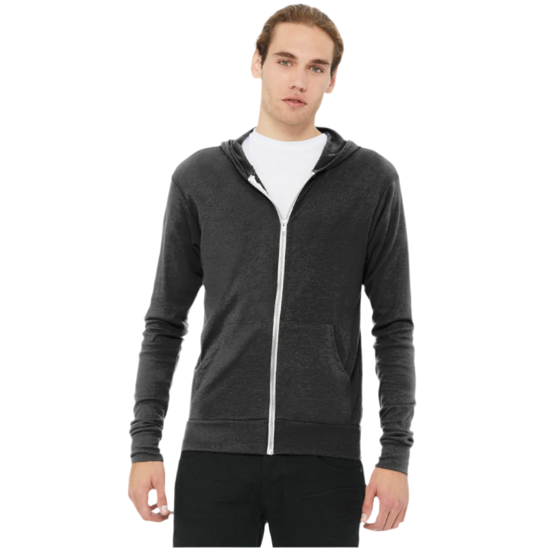 BELLA+CANVAS ® Unisex Triblend Full-Zip Lightweight Hoodie