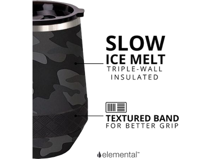 Elemental Recess 10oz Wine Tumbler - Black Camo