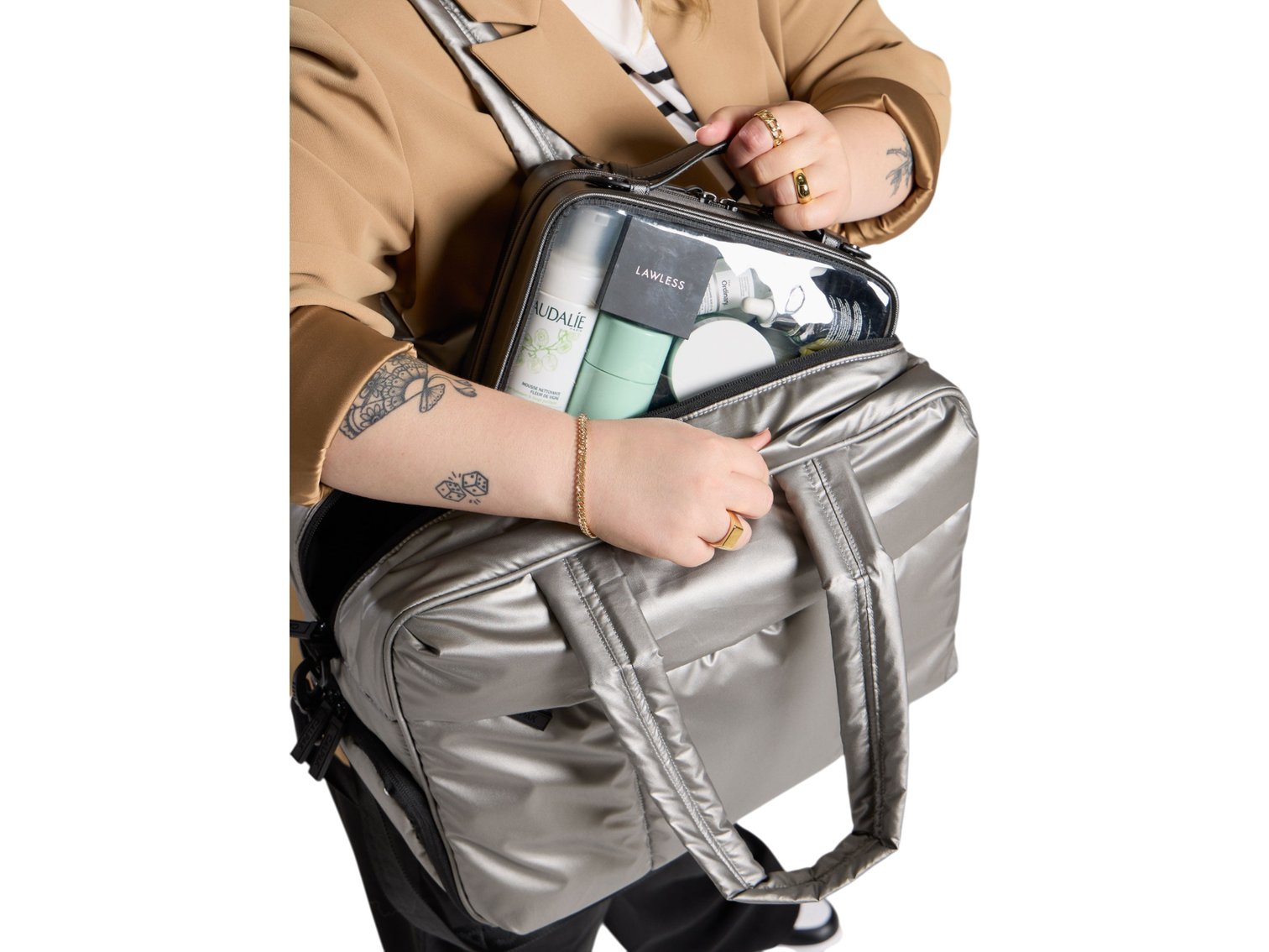 Calpak Medium Clear Cosmetics Case