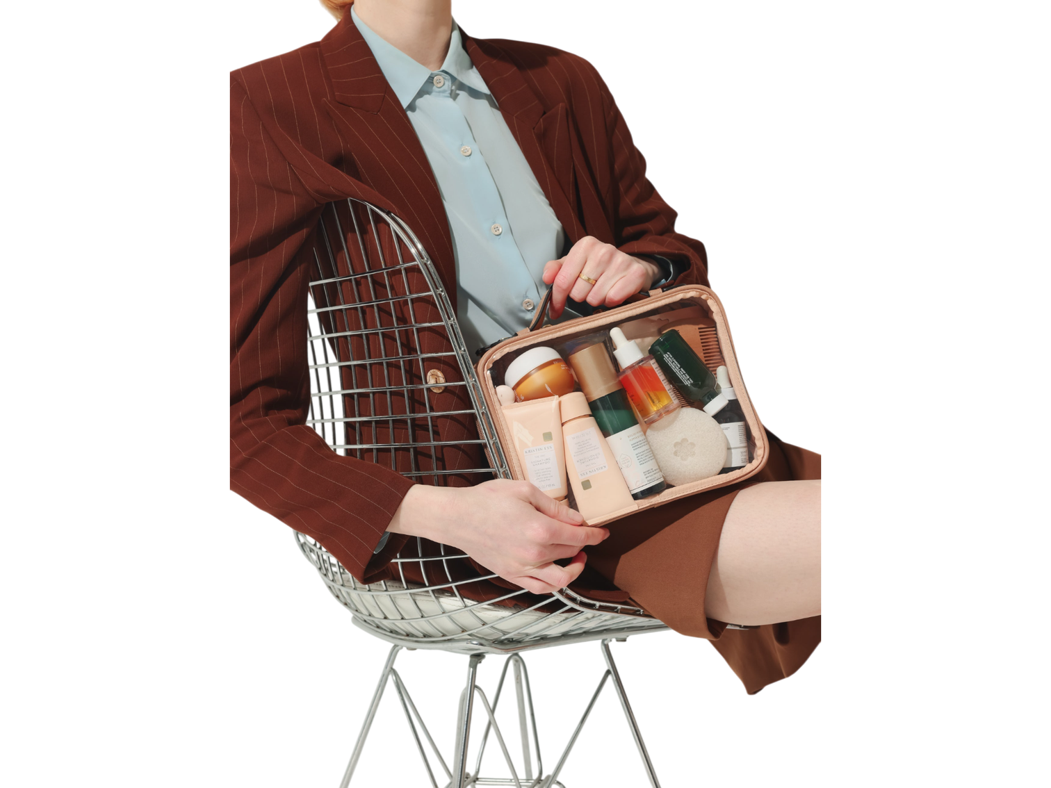 Calpak Medium Clear Cosmetics Case