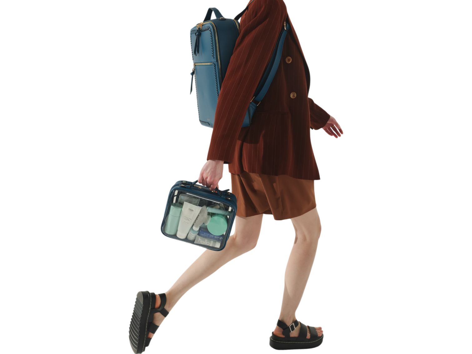 Calpak Medium Clear Cosmetics Case