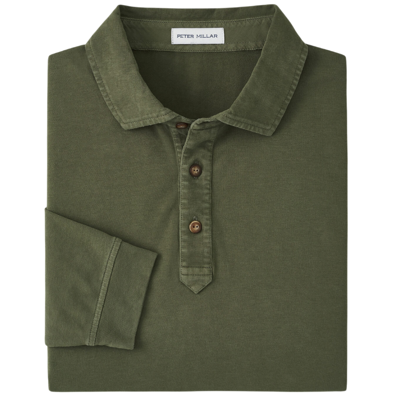 Peter Millar Men's Lava Wash Long Sleeve Polo