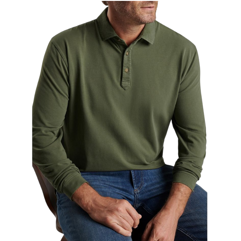 Peter Millar Men's Lava Wash Long Sleeve Polo