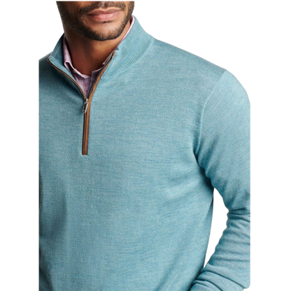 Peter Millar Men's Autumn Crest Suede Trim Quarter-Zip