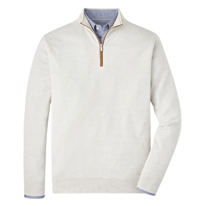 Peter Millar Men's Autumn Crest Suede Trim Quarter-Zip