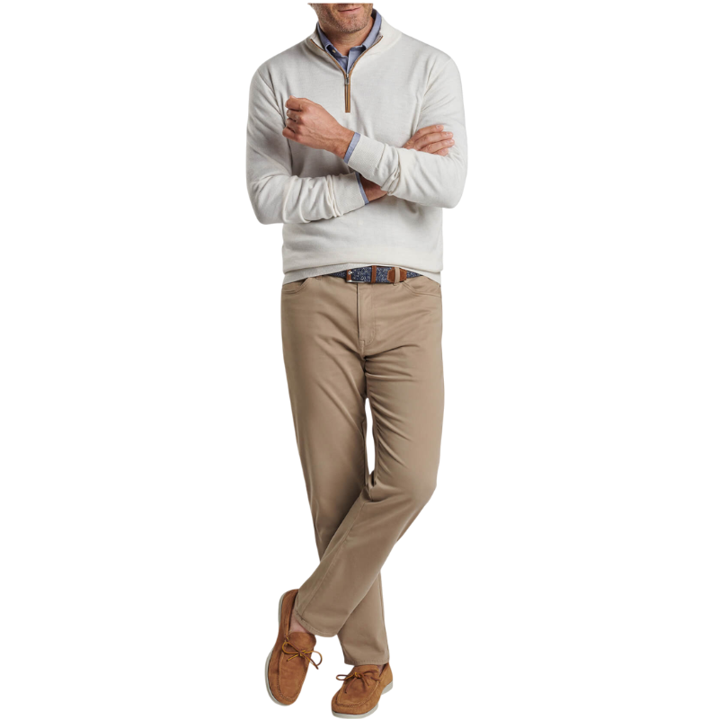 Peter Millar Men's Autumn Crest Suede Trim Quarter-Zip