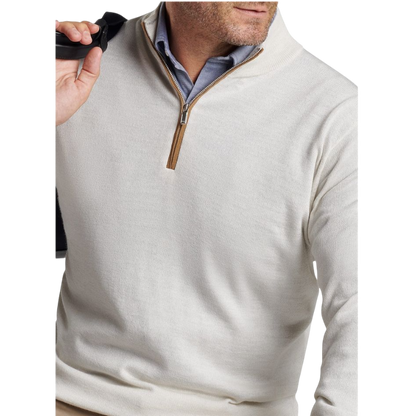 Peter Millar Men's Autumn Crest Suede Trim Quarter-Zip