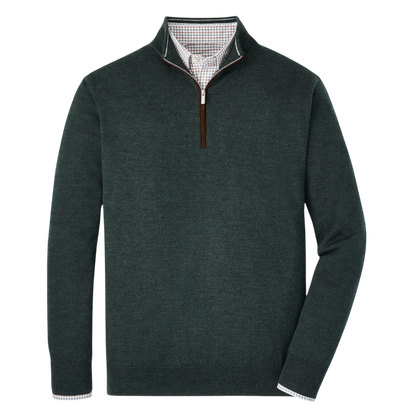 Peter Millar Men's Autumn Crest Suede Trim Quarter-Zip