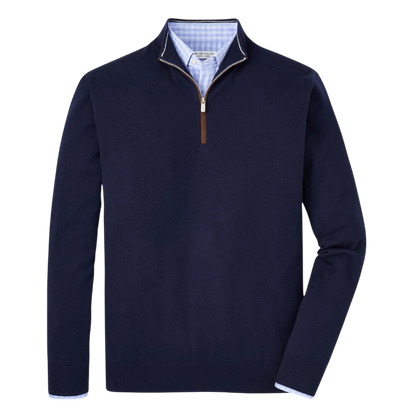 Peter Millar Men's Autumn Crest Suede Trim Quarter-Zip
