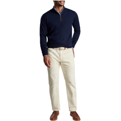 Peter Millar Men's Autumn Crest Suede Trim Quarter-Zip