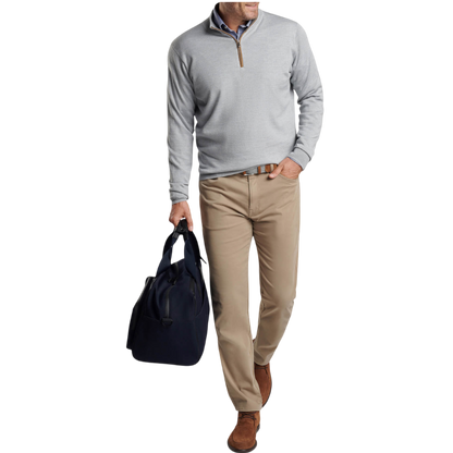 Peter Millar Men's Autumn Crest Suede Trim Quarter-Zip