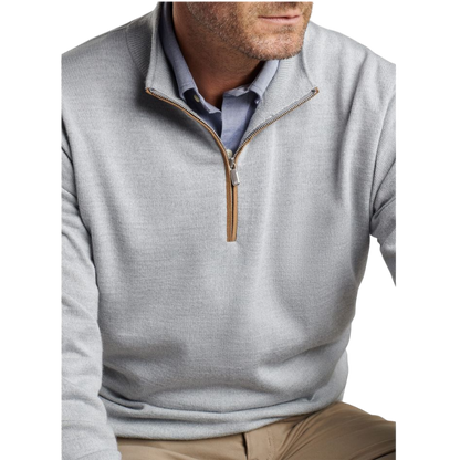 Peter Millar Men's Autumn Crest Suede Trim Quarter-Zip