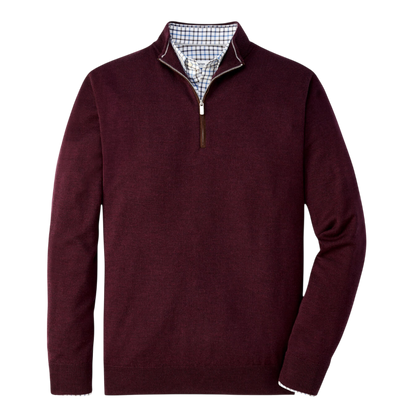 Peter Millar Men's Autumn Crest Suede Trim Quarter-Zip