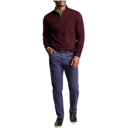 Peter Millar Men's Autumn Crest Suede Trim Quarter-Zip